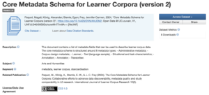 Screenshot of the schema's repository page: https://dataverse.uclouvain.be/dataset.xhtml?persistentId=doi:10.14428/DVN/AAUEM2